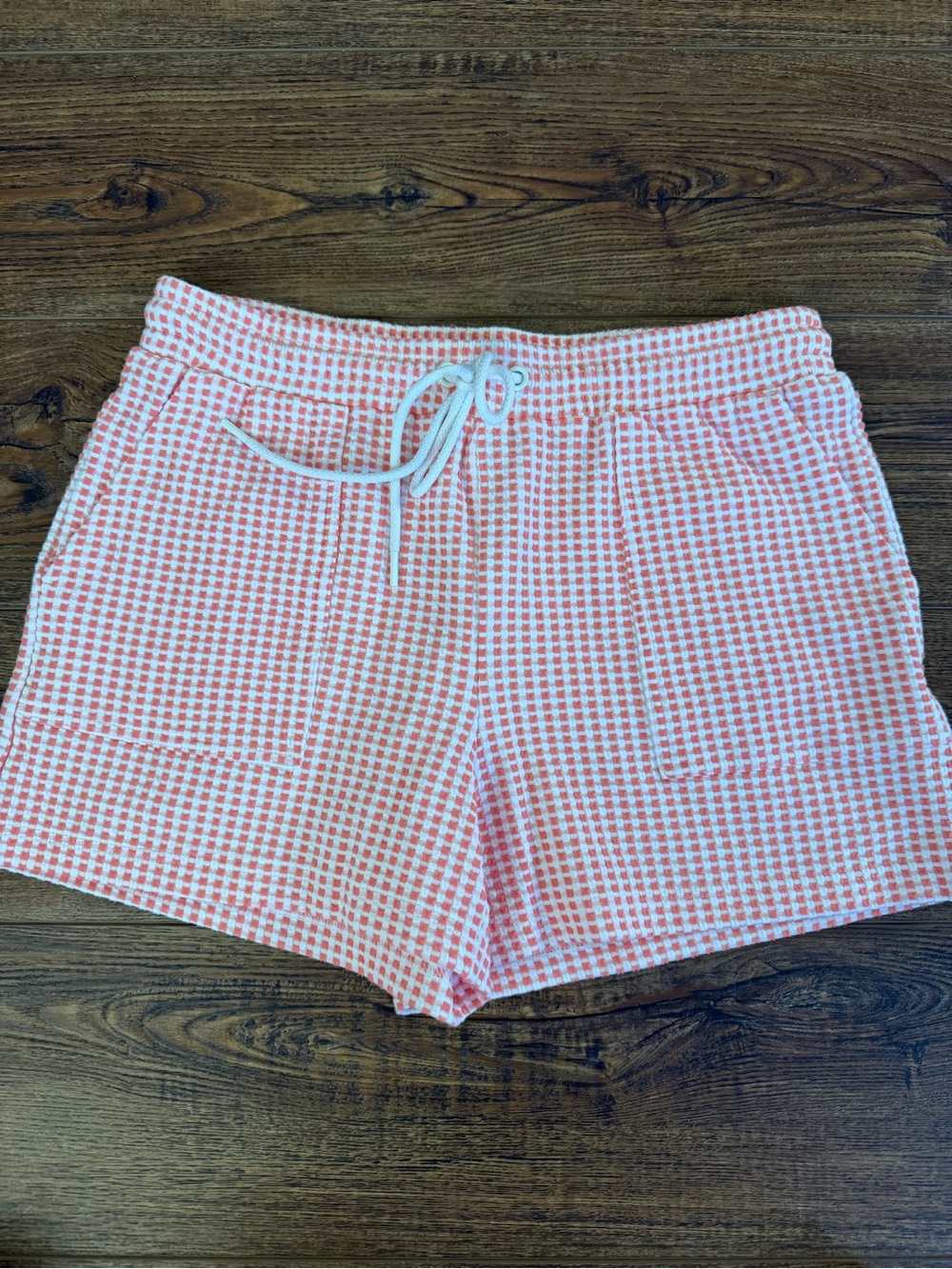 Lou & Grey Pink Gingham Drawcord Athletic Shorts